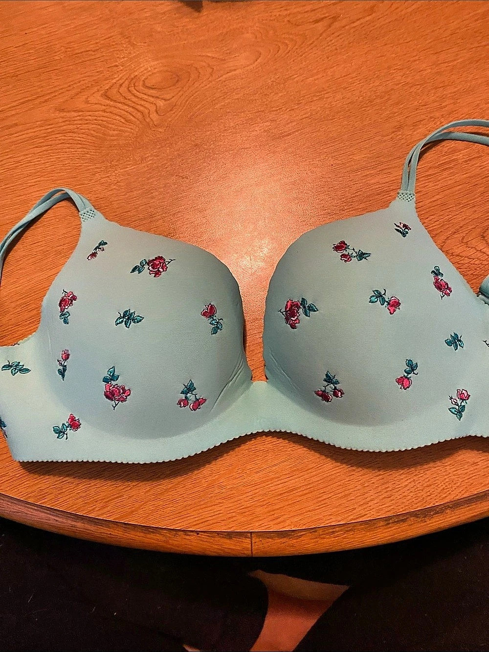 Victoria's Secret Embrace Push-Up Bra Floral Green & Pink 34C